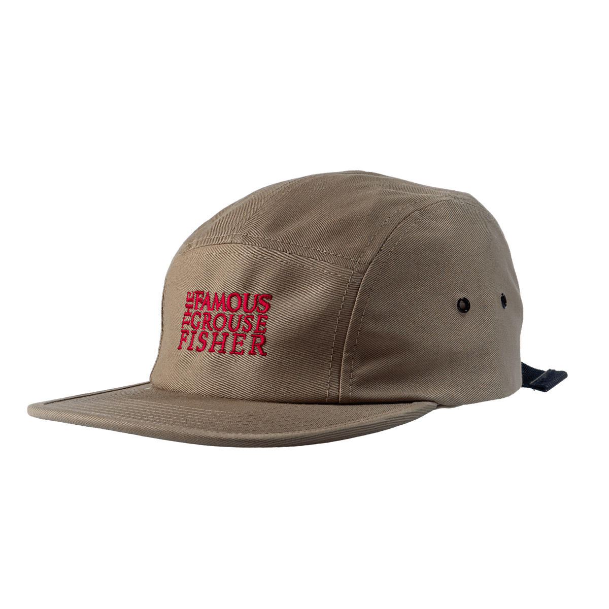 The Famous Grouse Fisher Keps i khaki, sedd i profil med skärm, ventilationshål och justerbart spänne i nacken