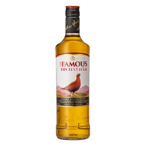 The Famous Grouse personlig etikett – flaska med anpassad namnetikett